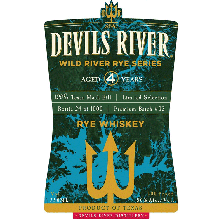 Devil’s River Wild River Rye Series 4 Year Rye - Available at Wooden Cork
