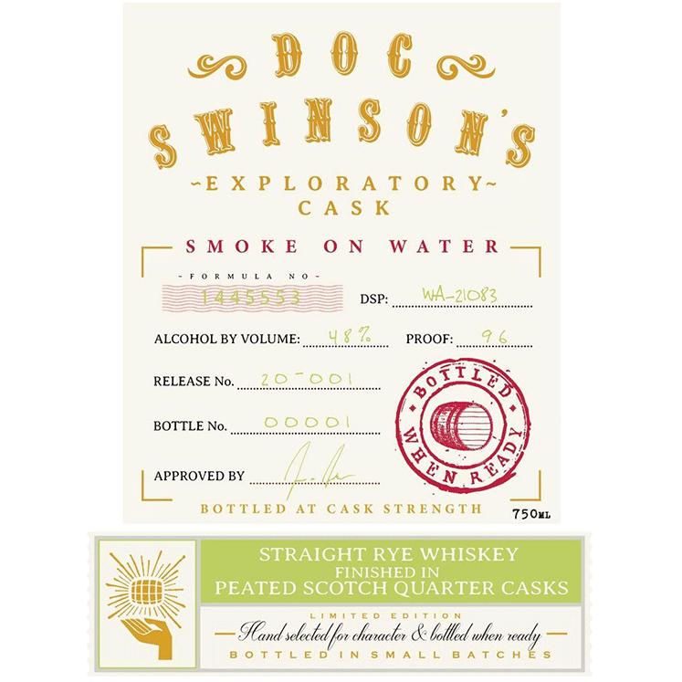 Doc Swinson Exploratory Cask Smoke on the Water Straight Rye - Available at Wooden Cork