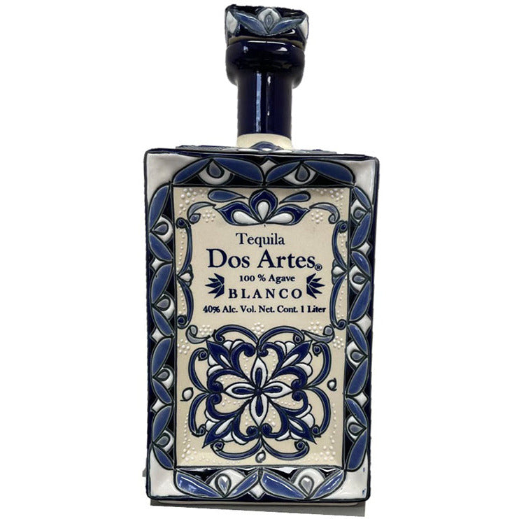 Dos Artes Blanco 1L Tequila Hand Painted - Available at Wooden Cork