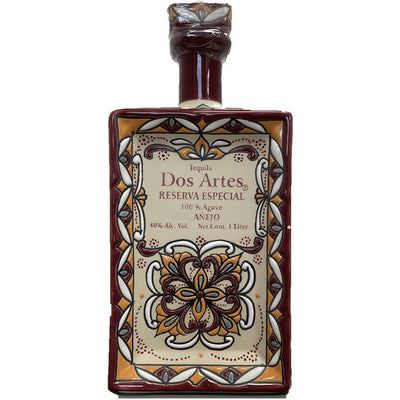 Dos Artes Anejo 1L Tequila Hand Painted - Available at Wooden Cork