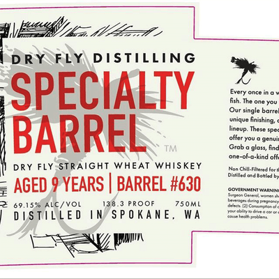 Dry Fly Speciality Barrel 9 Year Straight Wheat Whiskey Barrel No. 630 - Available at Wooden Cork