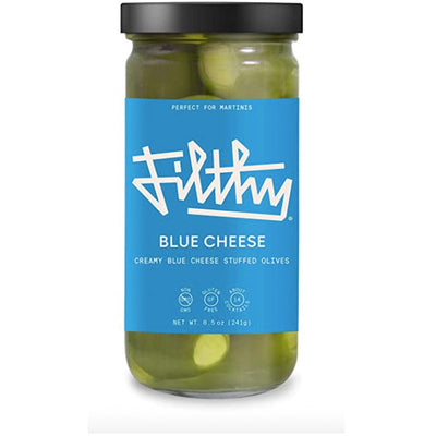 Filthy Blue Cheese Olives 8oz - Available at Wooden Cork