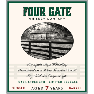 Four Gate 7 Year Straight Rye Finished in New Toasted Cask by Kelvin Cooperage - Available at Wooden Cork
