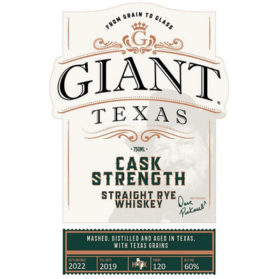 Giant Texas Cask Strength Rye - Available at Wooden Cork