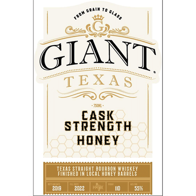 Giant Texas Texas Straight Bourbon Cask Strength Honey finish - Available at Wooden Cork