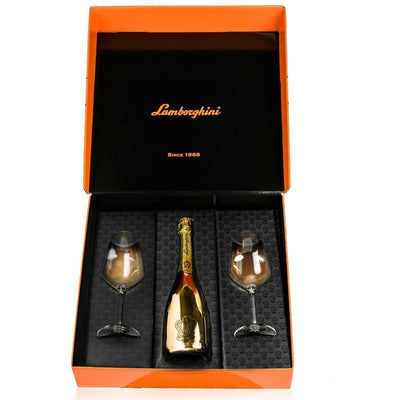 Lamborghini: Oro Vino Spumante With Crystal Glasses - Available at Wooden Cork