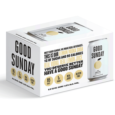 Good Sunday Lemon Vodka Soda Canned Cocktail 6pk - Available at Wooden Cork