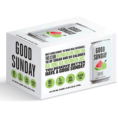 Good Sunday Watermelon Lime Vodka Soda Canned Cocktail 6pk - Available at Wooden Cork