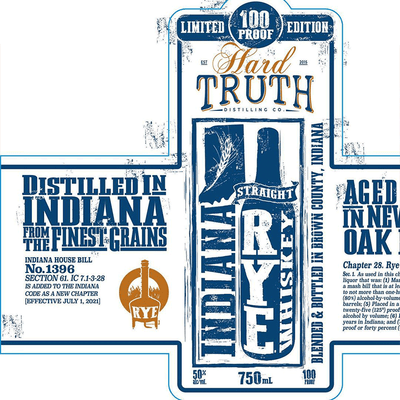 Hard Truth 4 Year 100 Proof Limited Edition Indiana Straight Rye - Available at Wooden Cork