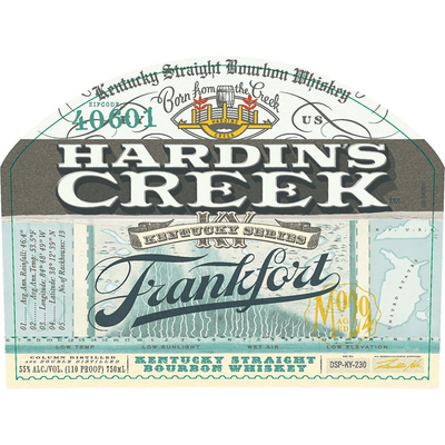 James B. Beam Hardin’s Creek Kentucky Straight Bourbon Kentucky Series: Frankfort - Available at Wooden Cork