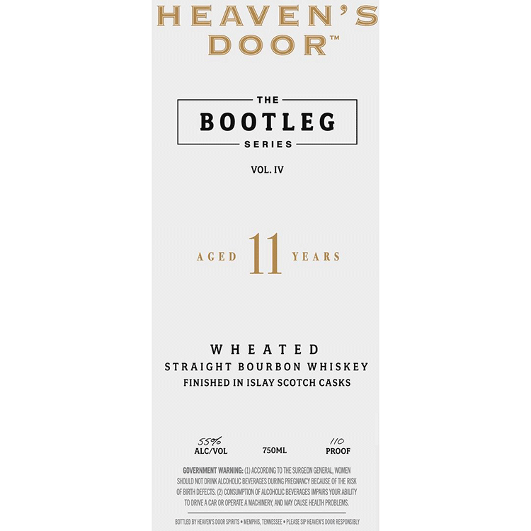 Heaven’s Door The Bootleg Series Vol. IV 11 Year Wheated Straight Bourbon Finished in Islay Scotch Casks - Available at Wooden Cork