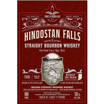 Spirits of French Lick Hindostan Falls Bottled in Bond Indiana Straight Bourbon - Available at Wooden Cork