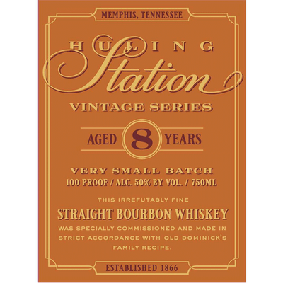 Old Dominick Huling Station 8 Year Vintage Series Straight Bourbon - Available at Wooden Cork