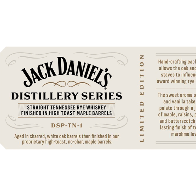 Jack Daniel’s Distillery Series Straight Tennessee Rye Finished in Toasted Maple Barrels