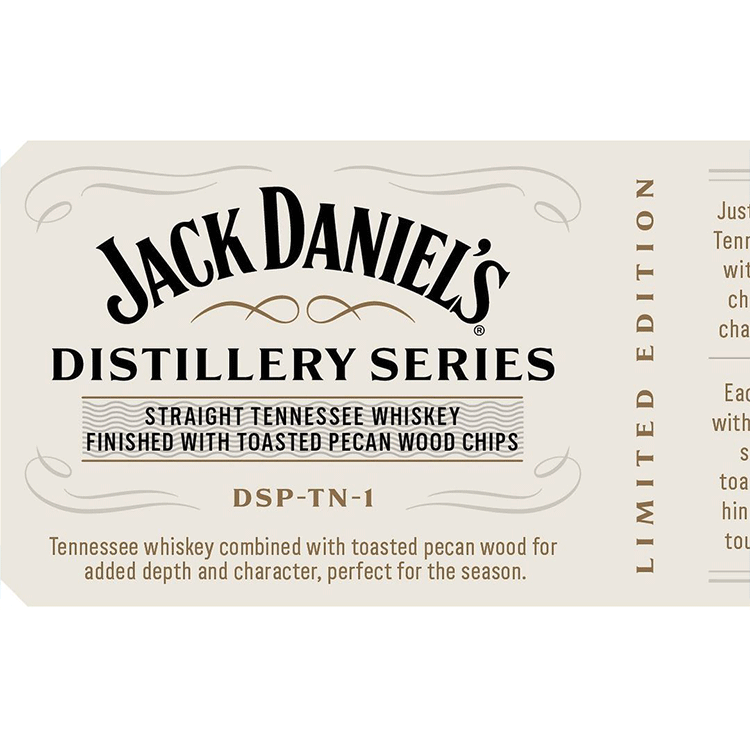 Jack Daniel’s Distillery Series Straight Tennessee Whiskey Finished w/ Toasted Pecan Wood Chips - Available at Wooden Cork