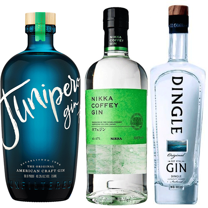 Junipero Gin, Dingle Gin and Nikka Coffey Gin Bundle - Available at Wooden Cork