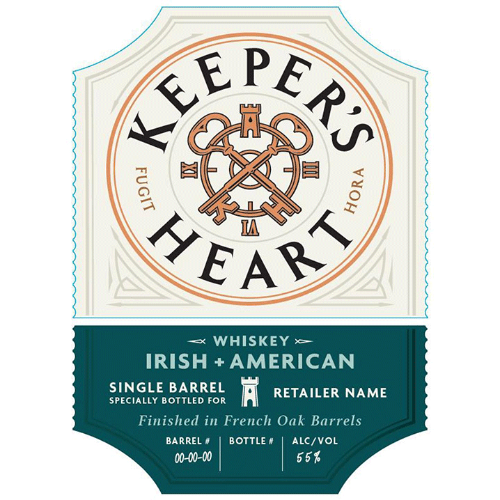 Keeper’s Heart Single Barrel Irish + American Whiskey finished in French Oak Barrels - Available at Wooden Cork