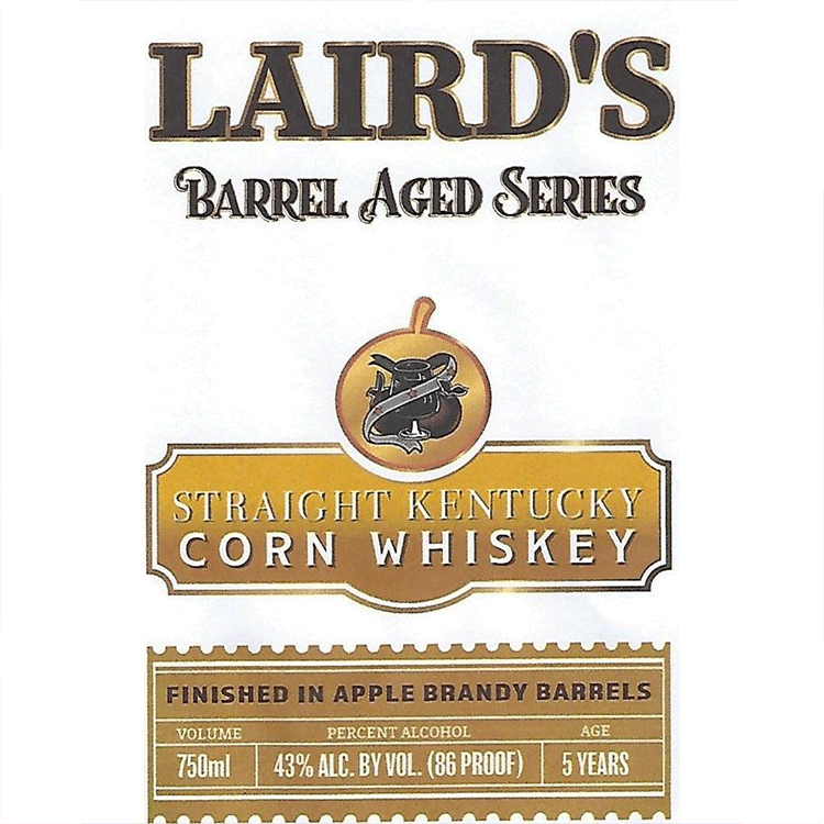 Laird’s Barrel Aged Series 5 Year Straight Kentucky Corn Whiskey Finished in Apple Brandy Barrels - Available at Wooden Cork