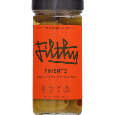 Filthy Pimento Olives 8oz - Available at Wooden Cork