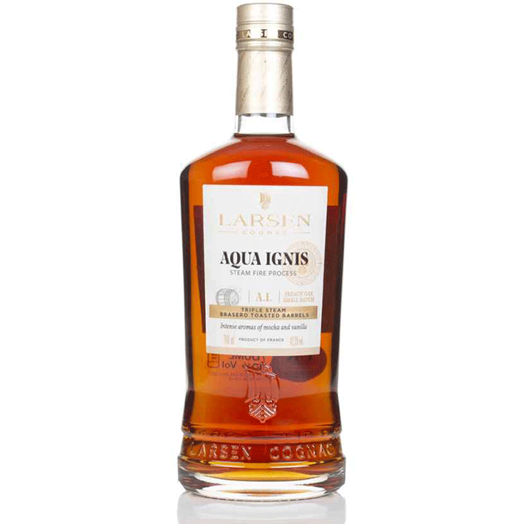 Larsen Aqua Ignis Cognac 700ml - Available at Wooden Cork