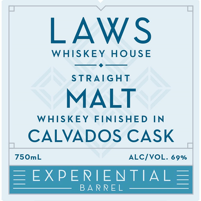 Laws Whiskey Experiential Barrel Straight Malt Finished in Calvados Cask - Available at Wooden Cork