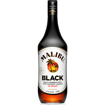 Malibu Black Flavored Caribbean Rum with Coconut Liqueur - Available at Wooden Cork