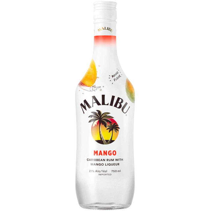 Malibu Flavored Caribbean Rum with Mango Liqueur - Available at Wooden Cork