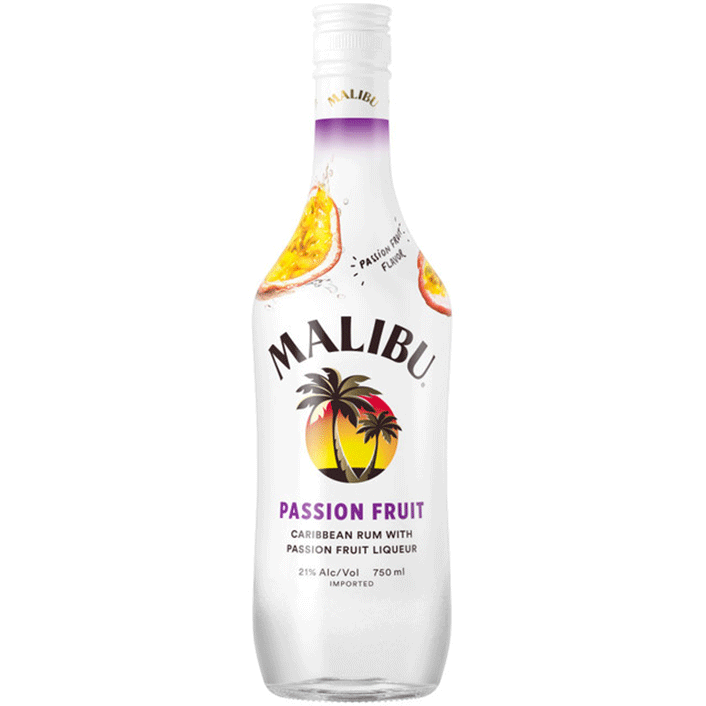 Malibu Flavored Caribbean Rum with Passion Fruit Liqueur - Available at Wooden Cork