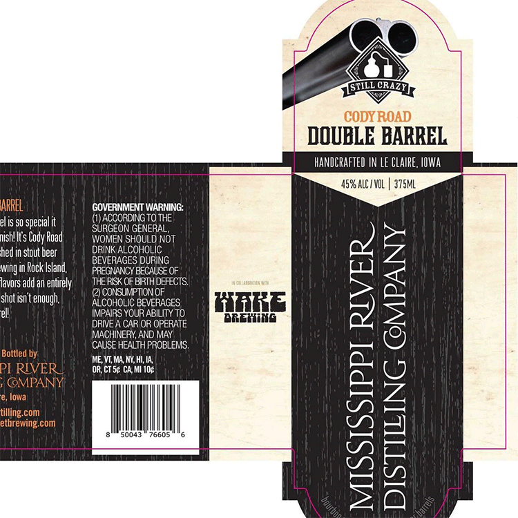 Mississippi River Distilling Cody Road Double Barrel Bourbon Finished in Wake Brewing Stout Barrel - Available at Wooden Cork