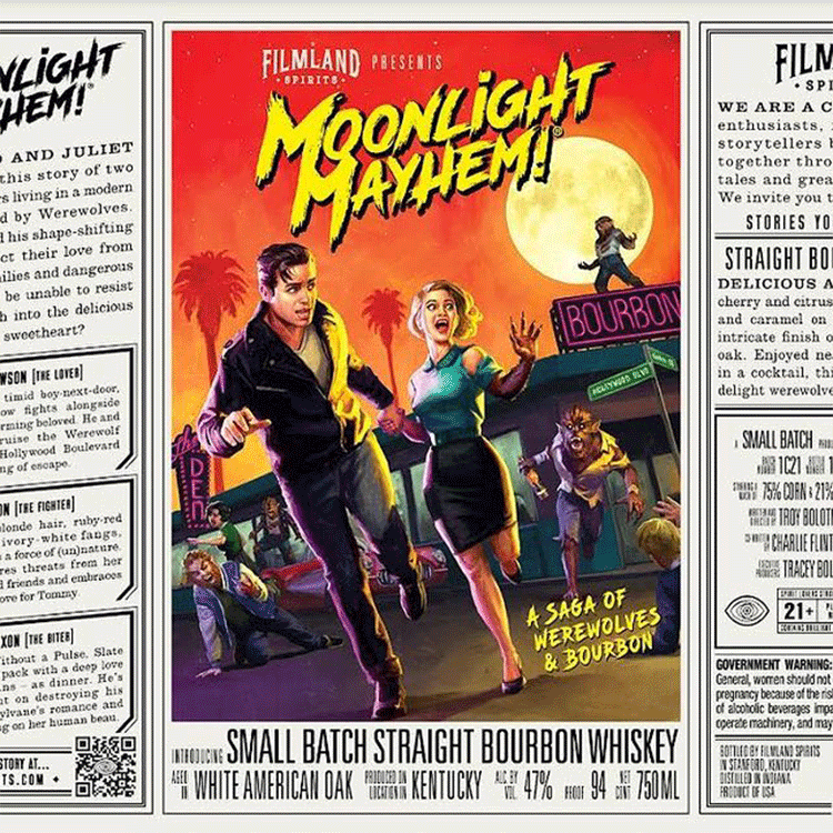 Filmland Spirits Moonlight Mayhem Straight Bourbon - Available at Wooden Cork