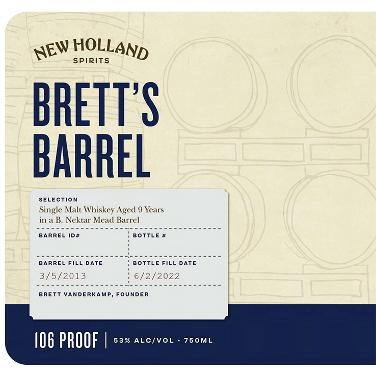 New Holland Brett’s Barrel 9 Year Single Malt aged in B. Nektar Mead Barrel