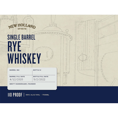 New Holland Single Barrel Rye - Available at Wooden Cork