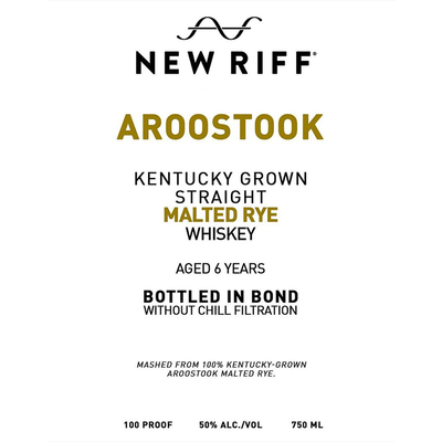 New Riff Aroostook 6 Year Kentucky Grown Straight Rye Bottled in Bond - Available at Wooden Cork