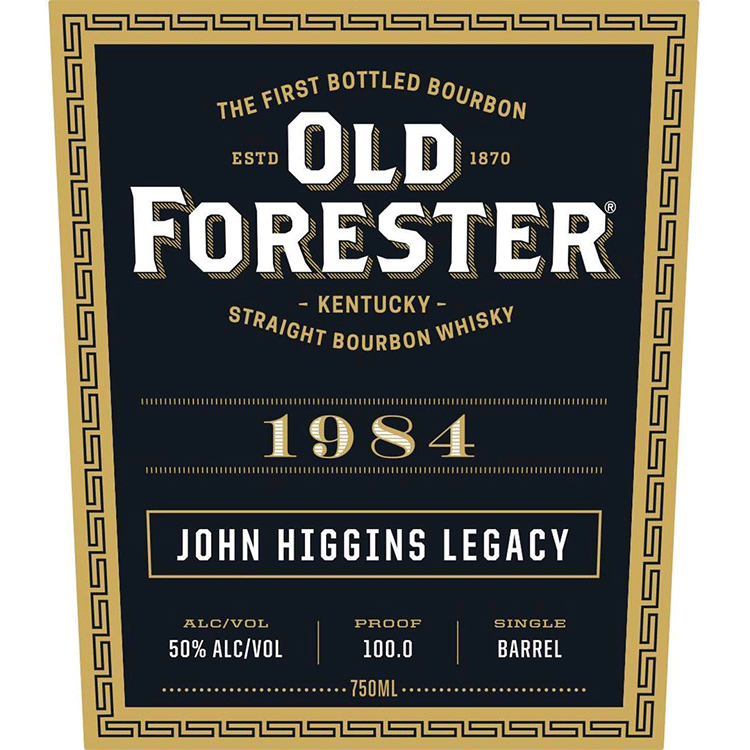 Old Forester 1984 John Higgins Legacy Kentucky Straight Bourbon - Available at Wooden Cork