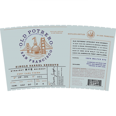 Old Potrero 8 Year Single Barrel Reserve Straight Rye Port Cask Finish - Available at Wooden Cork