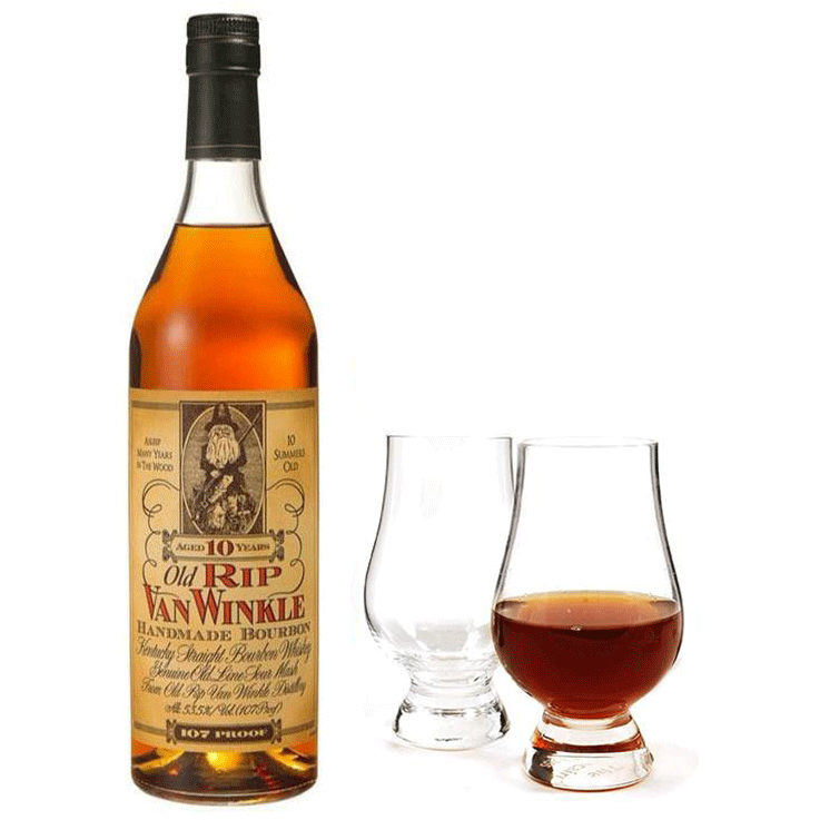 Old Rip Van Winkle 10 Year Bourbon with Glencairn Set Bundle