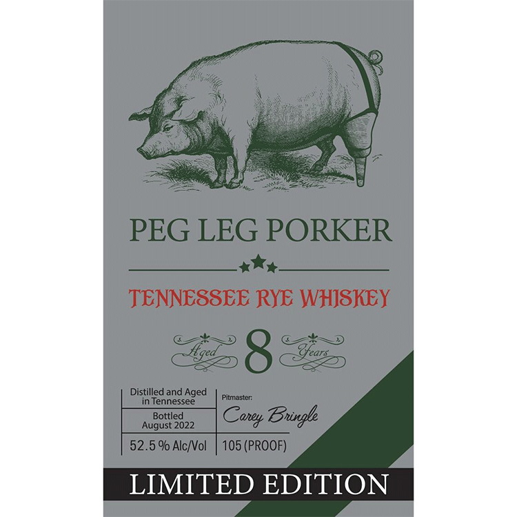 Peg Leg Porker 8 Year Tennessee Rye - Available at Wooden Cork