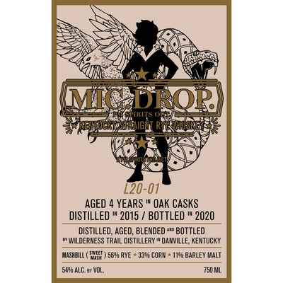 Mic Drop Straight Rye Whiskey - Available at Wooden Cork