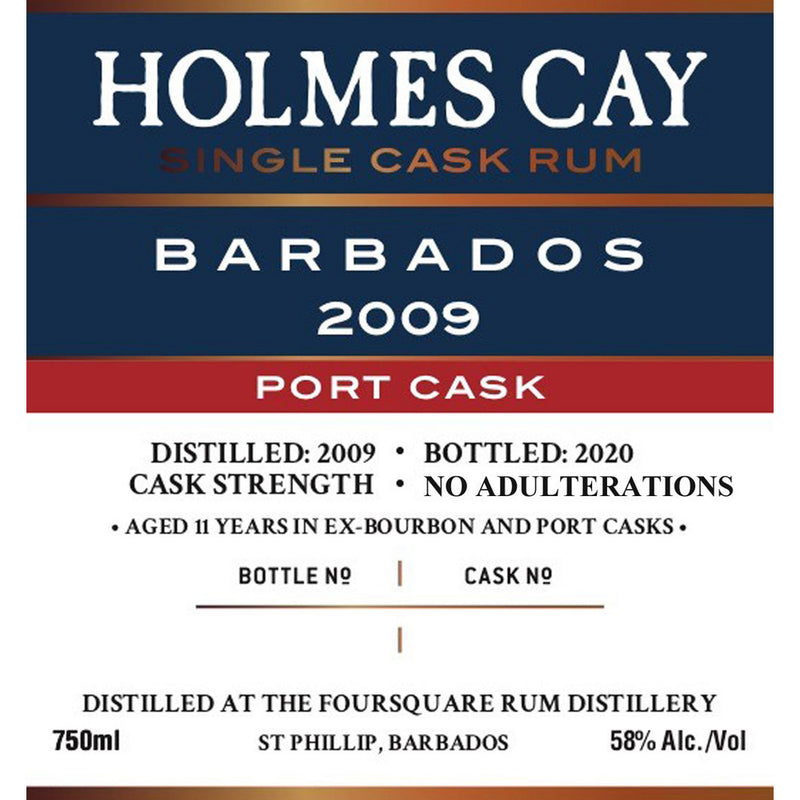 Holmes Cay Port Cask Rum - Available at Wooden Cork