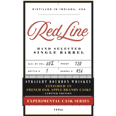 Red Line Experimental Cask Straight Bourbon Finished in French Oak Apple Brandy Casks - Available at Wooden Cork