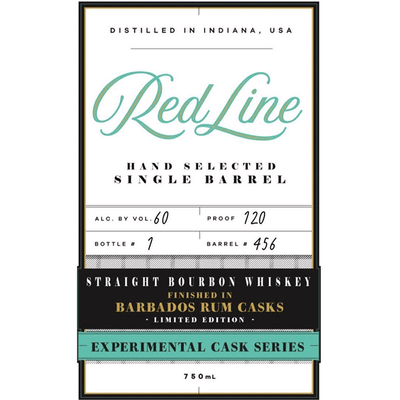Red Line Experimental Cask Straight Bourbon Finished in Barbados Rum Casks - Available at Wooden Cork