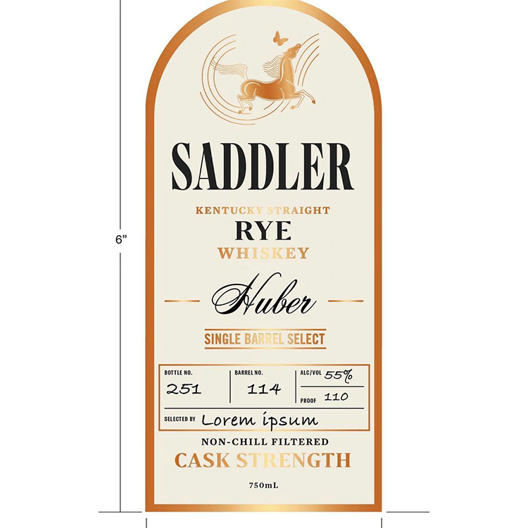 Saddler Distilling Huber Kentucky Straight Rye - Available at Wooden Cork