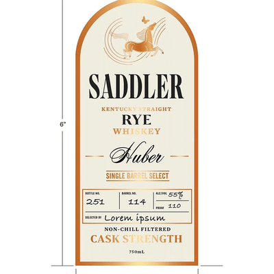 Saddler Distilling Huber Kentucky Straight Rye - Available at Wooden Cork
