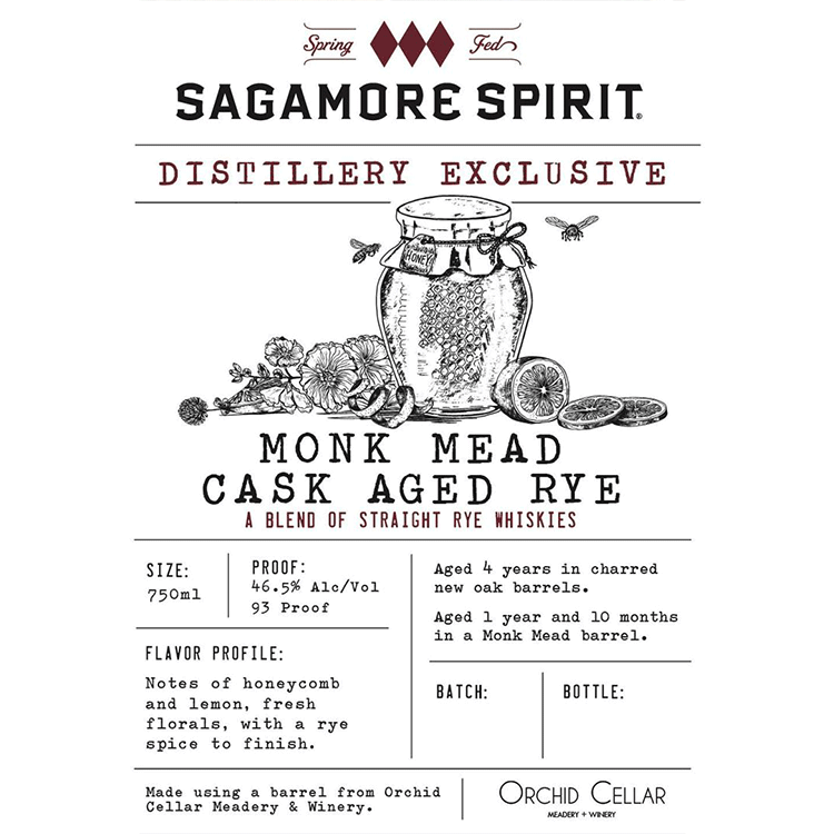 Sagamore Spirit Straight Rye Monk Mead Cask - Available at Wooden Cork