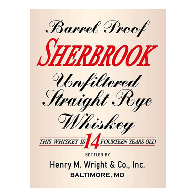 Sherbrook 14 Year Straight Rye - Available at Wooden Cork