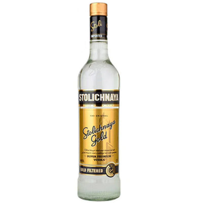Stolichnaya Gold Super Premium Vodka - Available at Wooden Cork