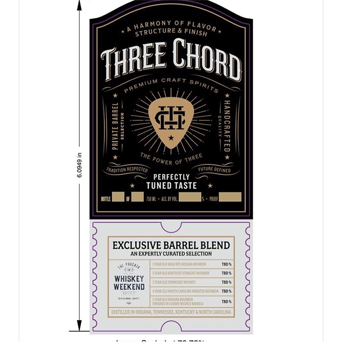 Three Chord Exclusive Barrel Blend Bourbon - Available at Wooden Cork