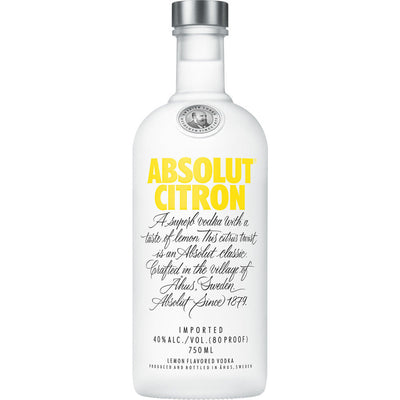 Absolut Citron Flavored Vodka - Available at Wooden Cork