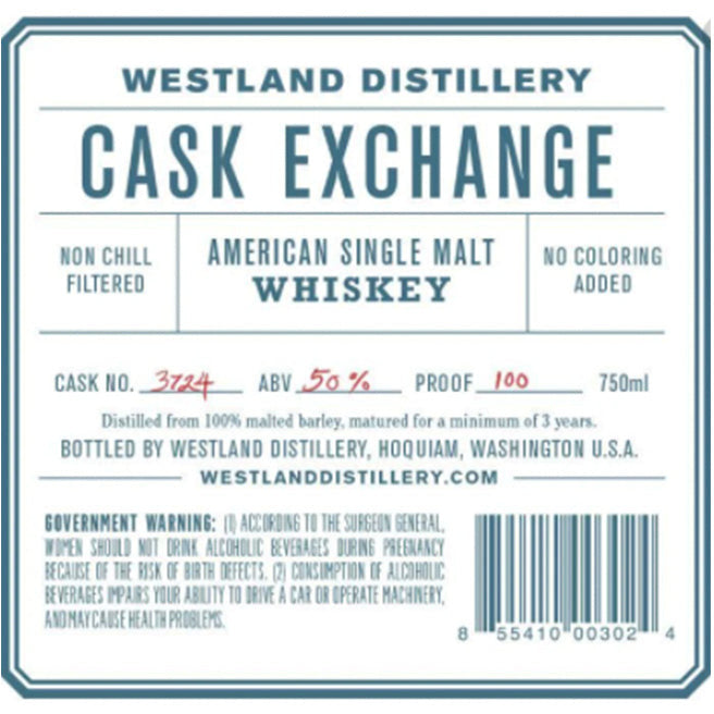 Westland Distillery Cask Exchange American Single Malt Whiskey 100 Proof - Available at Wooden Cork