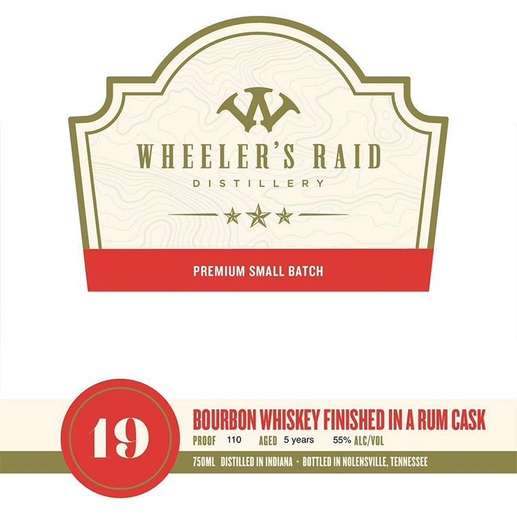 Wheeler’s Raid 5 Year Bourbon Finished in a Rum Cask - Available at Wooden Cork